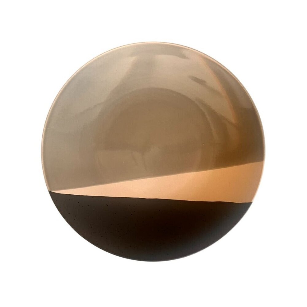 Baum Bros. Metro 4 Dinner Plates Modern Art Beige/Gray/Black Discontinued